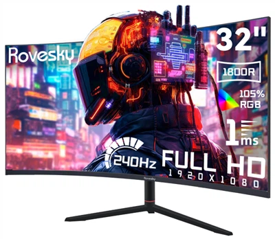Rovesky 32- Zoll gebogener Gaming -Monitor - 240 Hz